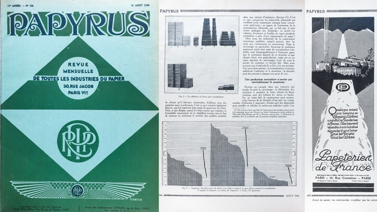 French Paper Industry Bulletin 'Papyrus' - 1930.08