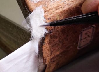 Book conservation - work in progress on a 16th century book